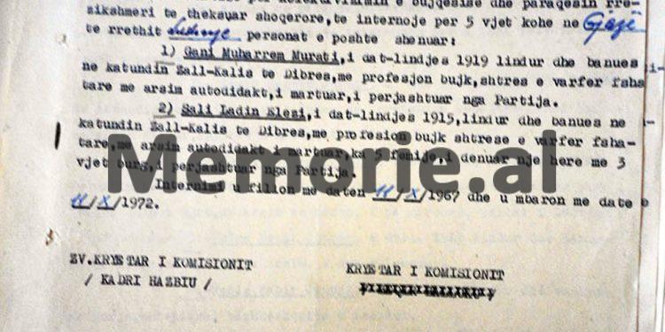 “Gjyla Leci nga Buçaj e Tropojës, ka të arratisur burrin e saj, Isuf Lecin, dhe kunatin, Shabanin, më pas u arratis në Jugosllavi kunata e saj, me 4 djemtë…”/ Vendimi i Komisionit Internim-Dëbimeve, viti 1967