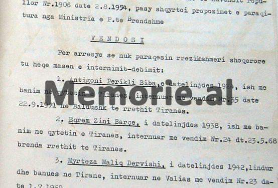 “Pasi paraqet rrezikshmëri për arratisje jashtë shtetit, Gjyle Avdi Leci, të internohet për 3 vjet në T’pla të Tropojës, kurse Ramadan Zhazedin Daullxhiu, me tetë fëmijë…”/ Zbulohen vendimet e vitit 1972
