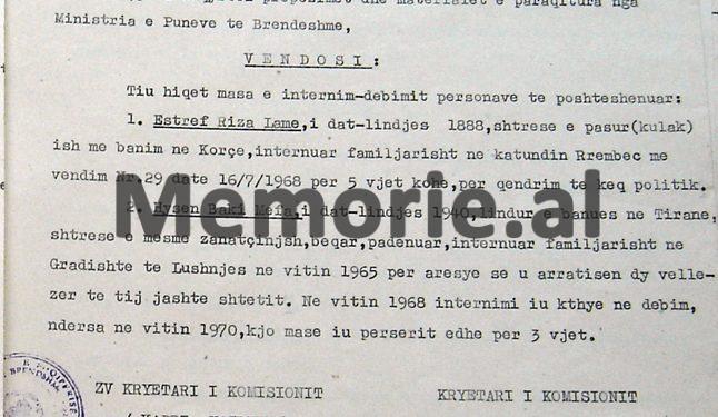 “Janë elementë me qëndrim të keq politik dhe paraqesin rrezikshmëri shoqërore, prandaj të internohen…”/ Zbulohet dosja voluminoze me emrat e qindra personave që përfunduan në “gulagët” e komunizmit