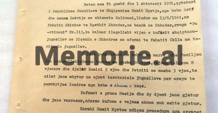 “Gruaja dhe tre fëmijët iu mbytën, pasi i’u përmbys lundra nga koha e keqe, kurse ai doli me not dhe u dorëzua në Tivar te…”/ Raporti i UDB-së për ngjarjen tragjike të Hamit Myrtja nga Shkodra, shtator 1976