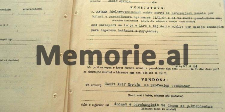 “Rojën e qëllova me qytën e pushkës, pasi kur i tregova se kisha hall të madh dhe doja me u arratis në Jugosllavi me gruan e tre fëmijët, ai…”! / Dëshmia në hetuesi e Hamit Myrtja, që e ktheu UBD-ja, në tetor ‘76
