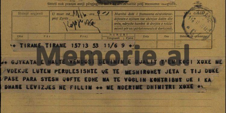 “Duke parë rrezikshmërinë shoqërore të të dënuarit, jemi të mendimit, të mos i akordohet falja e kërkuar…”! Zbulohet letra e Manol Konomit, për pushkatimin e Koci Xoxes, 11 qershor 1949