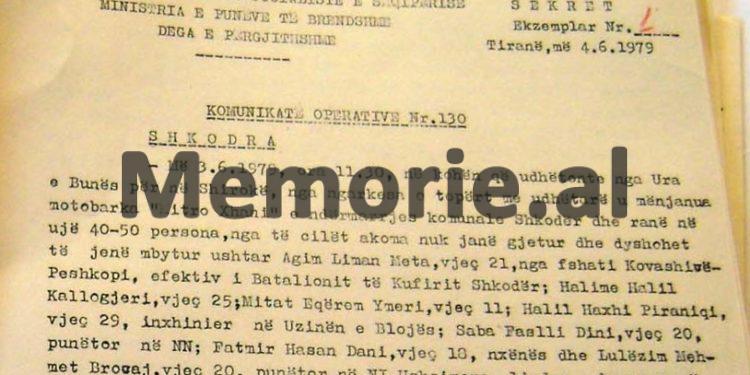 “Duke udhëtuar nga Ura e Bunës në Shirokë, motobarka ‘Mitro Xhani’, nga ngarkesa e madhe u mënjanua dhe ranë në ujë 50 veta…”! / Dokumentet sekrete të tre ngjarjeve që tronditën Shkodrën, në ’79-ën