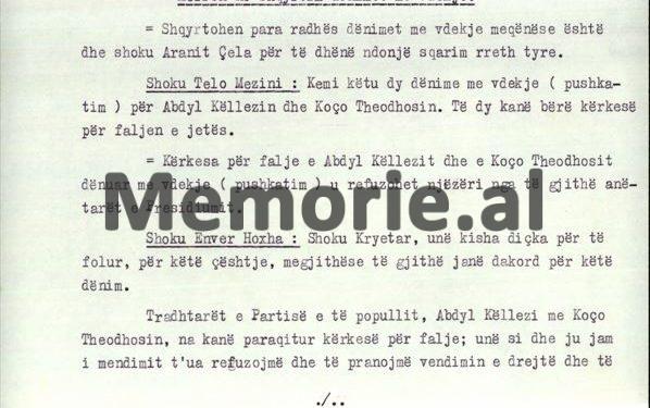 “Kur Enveri e pyeti Aranit Çelën, se; a është e drejtë, që të marrim në shqyrtim, ata që s’bëjnë kërkesë t’u falet jeta, si ky Xhavit Sallaku, ai i tha…”! / Mbledhja e Presidiumit të Kuvendit Popullor, 31 maj 1977