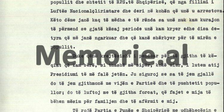 “Fajet e mia tepër të rënda i kam pranuar dhe ndjehem thellësisht i penduar, qëndroi kokë ulur, sa s’kam kurajo t’i numëroj, i lutem Presidiumit të Kuvendit që…”/ Kërkesa e ish-zv.kryeministrit, për faljen e jetës, maj ‘77