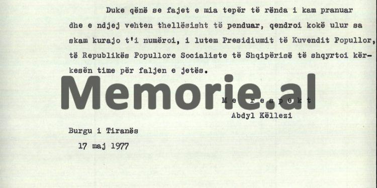 “Fajet e mia tepër të rënda i kam pranuar dhe ndjehem thellësisht i penduar, qëndroi kokë ulur, sa s’kam kurajo t’i numëroj, i lutem Presidiumit të Kuvendit që…”/ Kërkesa e ish-zv.kryeministrit, për faljen e jetës, maj ‘77