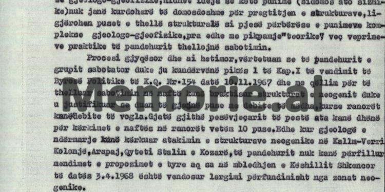 “Sipas Koço Plakut, Lipe Nashi me një grup specialistësh, nga maja e një kodre në Finiq, caktonte vendet ku do të shpoheshin puset…”! / Akt-akuza e Aranit Çelës, ndaj “Grupit sabotator të naftës”, qershor 1976