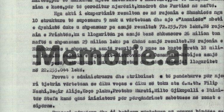 “Sipas Koço Plakut, Lipe Nashi me një grup specialistësh, nga maja e një kodre në Finiq, caktonte vendet ku do të shpoheshin puset…”! / Akt-akuza e Aranit Çelës, ndaj “Grupit sabotator të naftës”, qershor 1976