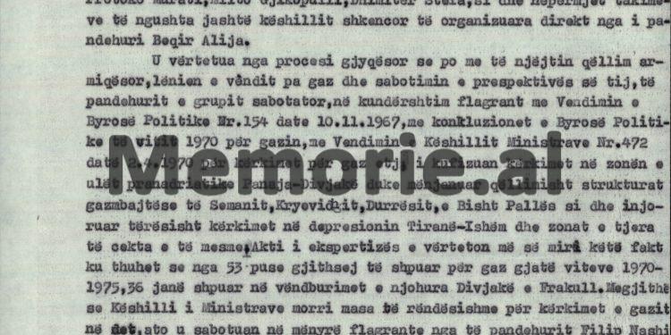 “Filip Nashi, pohoi se, Beqir Balluku i ka thënë në Fier, në prezencë edhe të Pirro Gushos, të nxirrnin naftë tani, se për rezervat…”! / Akt-akuza e Aranit Çelës, ndaj “Grupit sabotator të naftës”, qershor 1976