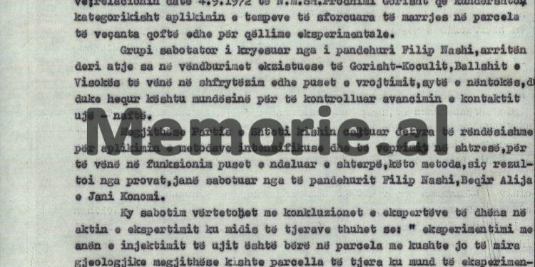 “Koço Plaku, mbronte specialistët me përbërje të keqe politike, dhe shprehej; me cilët do të punoj, kur komunistët janë të pa aftë…”?! / Akt-akuza e Aranit Çelës, ndaj “Grupit sabotator të naftës”, qershor 1976