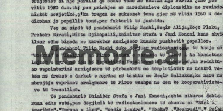 “Dëshmitari Zenel Pushaj deklaroi, se i pandehuri Koço Plaku i ka thënë se; e kanë porositur rusët që të ruajë veten, të presë urdhër…” / Akt-akuza e Aranit Çelës, ndaj “Grupit sabotator të naftës”, qershor 1976