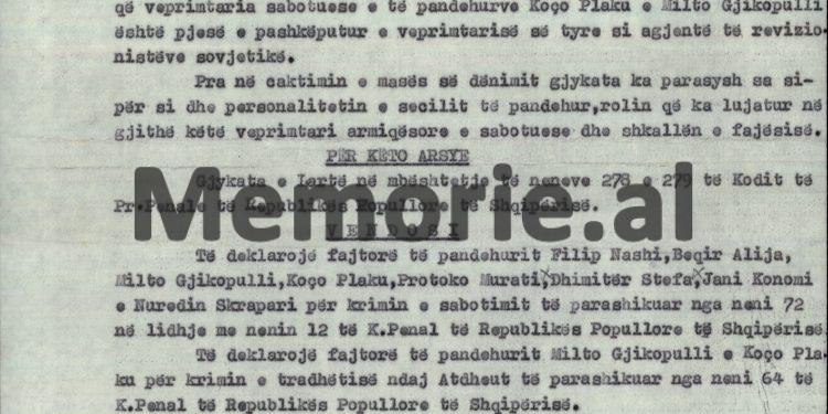“I lutem atij forumi të lartë, e Partisë mëshirëplotë, që të më falë jetën, për t’ja dedikuar deri në fund asaj, që i jam borxhli…”/ Kërkesa e Milto Gjikopullit për Presidiumin e Kuvendit Popullor, qershor 1976