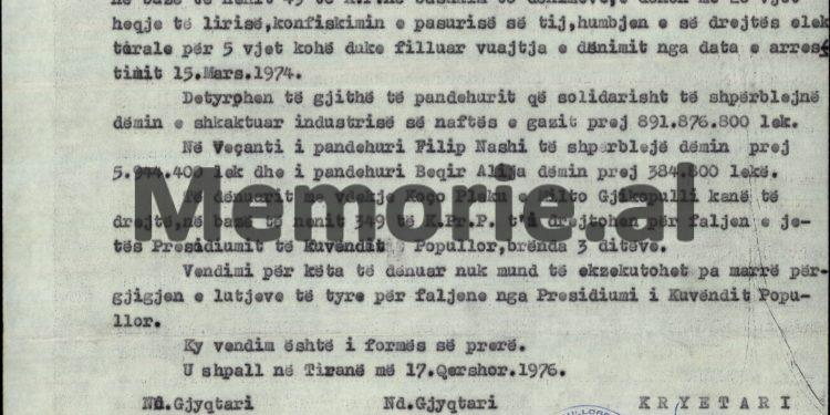 “I lutem atij forumi të lartë, e Partisë mëshirëplotë, që të më falë jetën, për t’ja dedikuar deri në fund asaj, që i jam borxhli…”/ Kërkesa e Milto Gjikopullit për Presidiumin e Kuvendit Popullor, qershor 1976