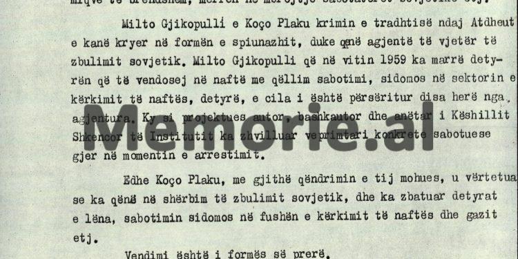“Pasi u çuan në vendin e ekzekutimit dhe u njoftuan nga Zv.Prokurori Përgjithshëm, shoku S. Samara, se kërkesa për faljen e jetës, u refuzua, ata…”/ Proces-verbali i pushkatimit të tre “sabotatorëve të naftës”, 28 qershor ‘76