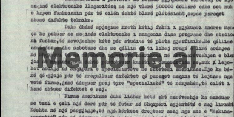 “Andrea Manço, ka vjellur vrer kundër vijës politike ekonomike dhe ideologjike të Partisë sonë, udhëheqësit kryesor të saj, duke…”/ Zbulohet akt-akuza e Aranit Çelës, ndaj drejtorit të Makinaimportit, maj ‘76