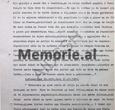 “Në Kosovë diçka po zien, por në çfarë mënyre do shpërthejë, nuk dihet, kurse Fadil Hoxhës i kanë dërguar letra anonime, ku…”/  Zbulohet dokumenti i Sigurimit, 6 muaj para demonstratave të ‘81-it