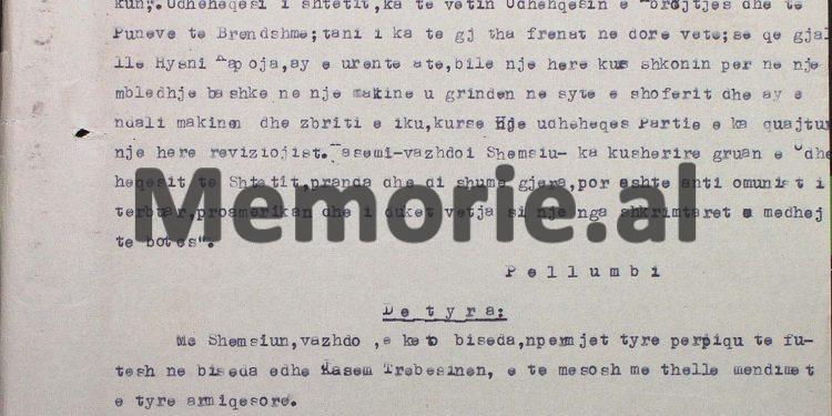 “Kryeministri, ka dy ministra të tijët; tani ka gjithë shtetin në dorë; Hysni Kapon e urrente, u grindën në sy të shoferit dhe e zbriti…”! / Zbulohet dokumenti Sigurimit, korrik ’81, që alarmoi e tërboi Enverin