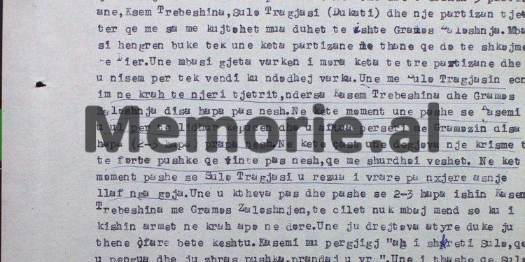 “Kur unë me Sulo Tragjasin ecnim në krah të njëri tjetrit, Kasem Trebeshina disa hapa prapa nesh, e qëlloi në kokë dhe Sulo u rrëzua i vdekur…”/ Deklarata e rrallë për hetuesin e Sigurimit, në 1982-in