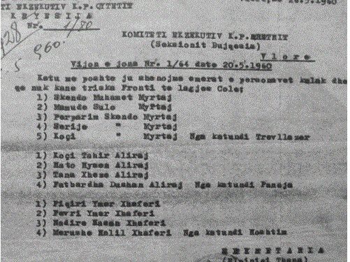 “Për të demaskuar Kujtimin dhe të birin e Hysni Lepenicës, erdhën instruktori partisë M. Rrapi dhe sekretari partisë për Gjormin, R. Osmëni…”/ Zbulohet lista me 84 familjet “kulake” të Vlorës, në 1960-ën