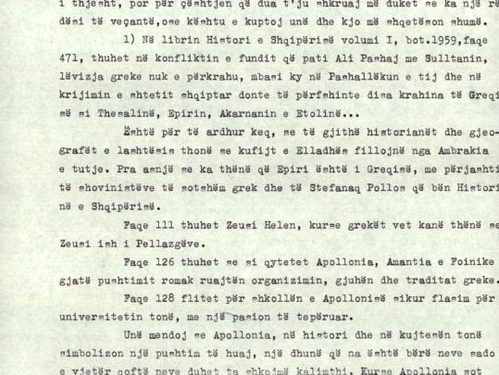 “Stefanaq Pollo nuk po e shkruan drejt historinë, Apollonia që simbolizon një pushtim të huaj, te ne vihet kudo, rrezik dhe Fierin do e quajnë Apollonia…”/ Letra e panjohur për Enver Hoxhën, në 1972-in