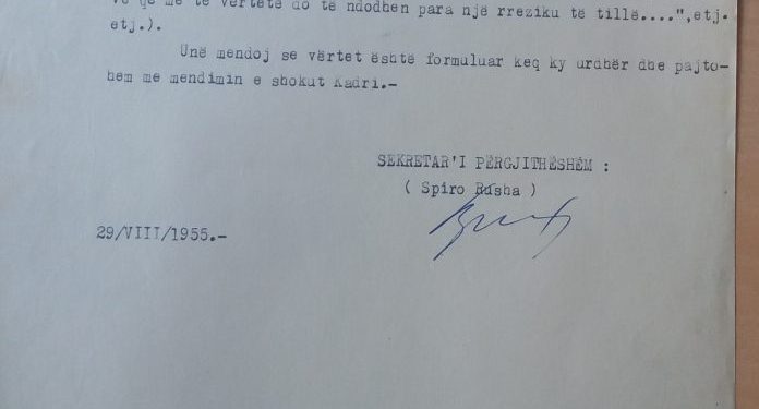 “Mund të vdesin fëmijët e vegjël, prandaj të rishihet urdhëri për heqjen e triskave të bukës ndaj familjeve, që kanë njerzit në burg, pasi…”/ Zbulohet dokumenti i rrallë i vitit 1955, me urdhrin e Kiço Ngjelës