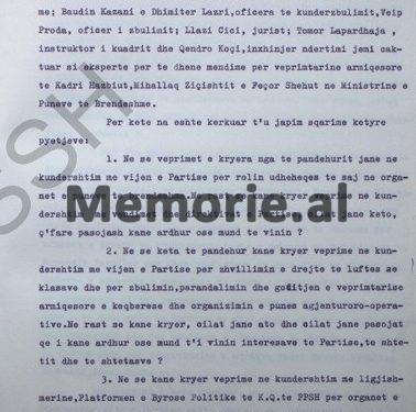 “Kadri Hazbiu sabotoi vend-komandën e Ministrisë Brendshme, ku nga 41 dhoma pune për aparatin qendror të saj në rast lufte, ai e uli në 23…”/ Zbulohet dokumenti i Sigurimit i vitit 1983, për objektin “Bunk-Art 2”