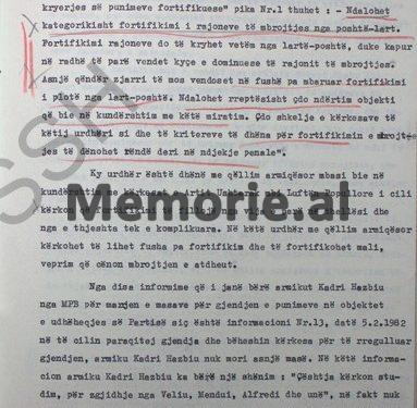 “Në informacionin tepër sekret dërguar shokut Enver Hoxha nga armiku Kadri Hazbiu, për vend-komandën e Këshillit të Mbrojtjes, ka mashtrime, pasi…”Zbulohet dokumenti i Sigurimit për objektin “Bunk-Art 1”
