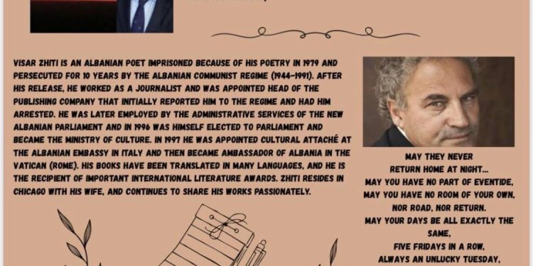 “Unë isha bërë ‘kontrabandist’ poezie, arrita t’i nxjerr fshehurazi nga burgu, gjatë takimeve me nënën, vëllezërit…”/ Dëshmia e Visar Zhitit në Universitetit Illionis të SHBA-ës, i ftuar te “Klinika e Poezisë”