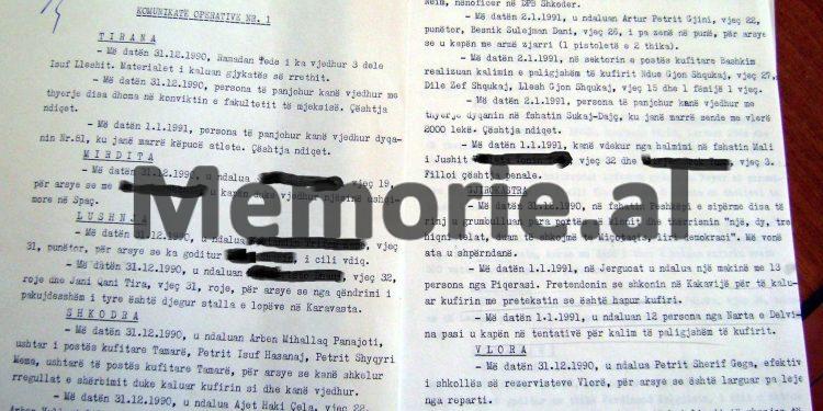 “Më 31 dhjetor 1990, në Peshkëpinë e sipërme, disa të rinj u afruan postës dhe thërrisnin: ‘hiqni telat, do shkojmë të Micotaqis’, 1500 veta kaluan kufirin…”/ Zbulohet dokumenti sekret i Sigurimit
