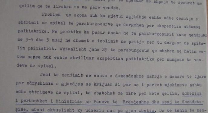 “I dënuari Muharrem Mborja, prej një viti ka kërkuar shtrimin në spital, por për avancim të sëmundjes nuk ka shërim dhe i duhet prerë…”/ Raporti sekret i Prokurorit të Përgjithshëm Dhori Panariti, në ’73-in