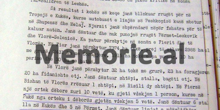 “Temperatura, – 25 gradë, dëbora 2 deri 3 m., dhjetra të vdekur nga orteqet, mijra ha toka dhe shtëpi banimi të përmbytura…”/ Zbulohet dokumenti sekret për motin e keq që “gjunjëzoi” Shqipërinë, 7-15 janar 1985