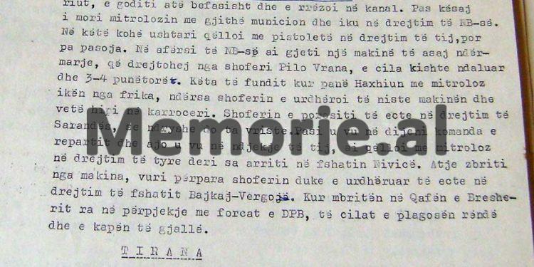 “Haxhi Shaban Sula, pasi iu afrua rojës i maskuar, e goditi atë dhe e rrëzoi në kanal, i mori mitrolozin me municion dhe…”/ Zbulohen dokument e Sigurimit, për tetë arratisjet e bujshme nga burgjet komuniste