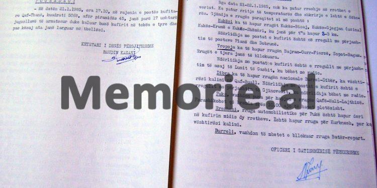 “Vazhdon dëbora, rrugët me veriun të bllokuara, në Tropojë, derra të egër kanë plagosur një fshatar dhe tentuan të hanë ushtarakë të postave kufitare, në Spaç trupi i të dënuarit…”/ Raporti sekret i 15 janarit ’85