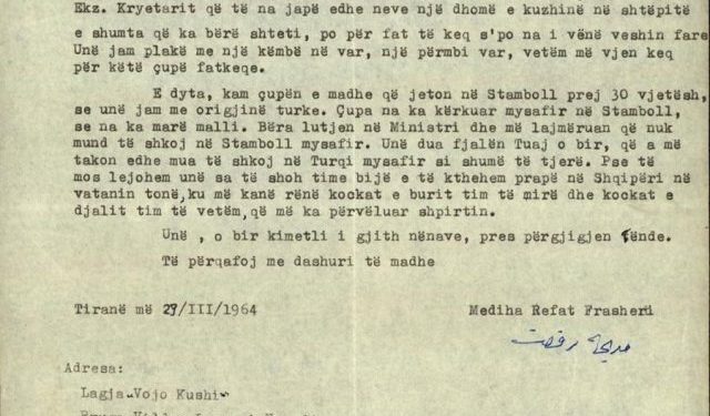 “Ata ja kanë dhënë, por po të mundin, t’ja heqin dhe mendoj se s’duhet dhënë, nuk e di se ç’farë bën tani kjo…”?/ Zbulohet letra e Enver Hoxhës për nënën e dëshmorit, që kërkonte të shkonte si vizitore në Turqi