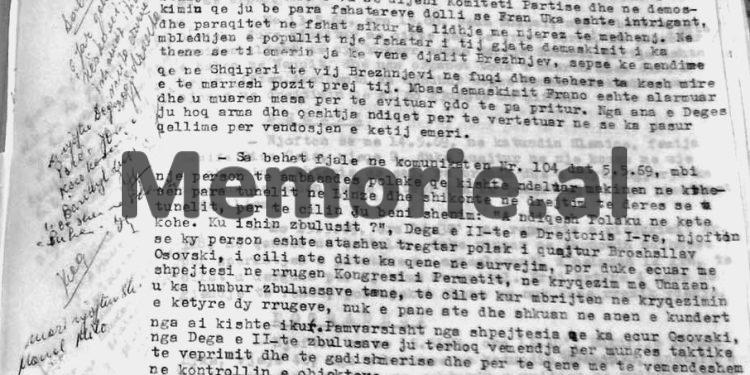 “Në mbledhjen demaskuese para popullit, një fshatar i tha; ti Fran, ja ke vënë emrin ‘Brezhnjev’ djalit, pasi pret që Bashkimi Sovjetik…”/ Zbulohet dokumenti me ngjarjen që alarmoi Komitetin Qendror në ’69-ën