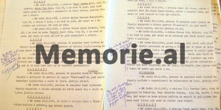 “U larguan në drejtim të Italisë anija ‘Kozma Nushi’ e Pashalimanit me 200 ushtarë, marinarë e oficerë,  cisterna e Sazanit me…”/ Zbulohen dokumentet sekrete të ngjarjeve të shkurt-marsit 1991
