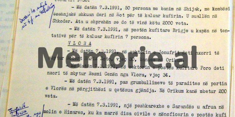 “Në molin e Himarës një peshkarexhë mori disa civilë e nënoficerin e postës kufitare dhe u nisën drejt Italisë me komandantin e policisë e 3 ushtarë, të cilët…”/ Zbulohen dokumentet sekrete, të “eksodit marsit” ‘91