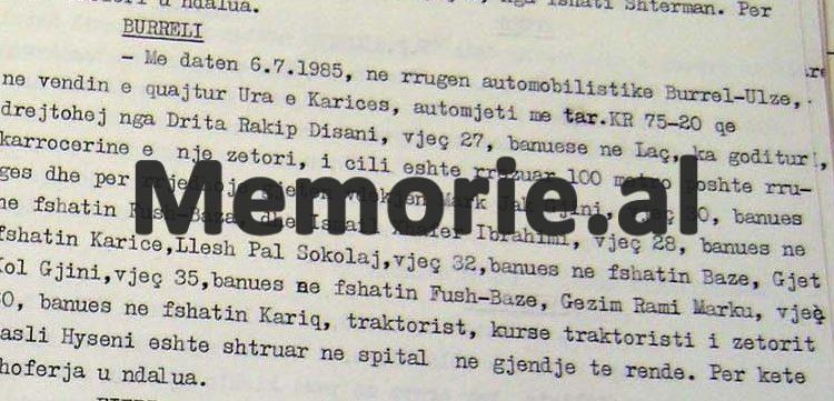 “Makina e drejtuar nga Luç Turumani, ra në humnerë, vdiqën 5 veta, në rrugën Komanit vdiqën 6 inxhinerë, në Batër u rrëzua…”/ Zbulohen raportet sekrete të Sigurimit, me aksidentet tragjike në vitet ’70 – ‘80-të