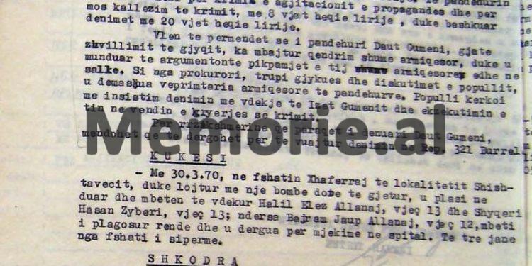 “Daut Gumeni mbajti një qëndrim shumë armiqësor në gjyq, duke argumentuar pikpamjet e tij…”/ Zbulohet raporti sekret i Sigurimit, 27 mars ’70; Populli Tepelenës kërkoi dënimin me vdekje të poetit nga Gusmari