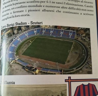 “Libri fillon me klubin më të vjetër në botë, F. C. ‘Sheffield’ dhe vazhdon në faqen 134, me Klubin e Futbollit ‘Vllaznia’, i cili është …”/ “I Pionieri Del Pallone”, i botuar në Itali, renditet edhe skuadra shkodrane
