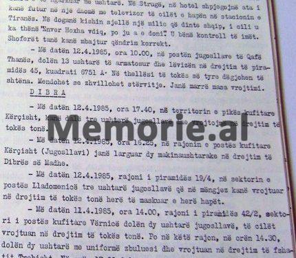 “Në Gjirin e Rodonit e Ksamil janë dy anije sovjetike, në kufirin me Jugosllavinë janë shtuar trupat ushtarake, postat greke me flamurin në gjysëm shtizë…”/ Raportet e Sigurimit, 11 prill ‘85, ditën që vdiq Enver Hoxha