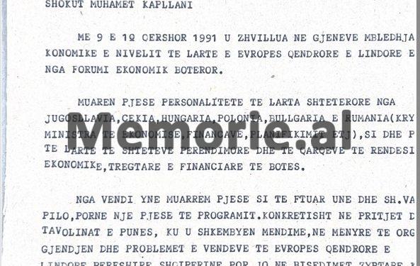 “Ne morëm pjesë si të ftuar, por vetëm në një pjesë të programit dhe jo në bisedimet zyrtare me kryetarët e delegacioneve, pasi…”/ Zbulohet telegrami i delegacionit shqiptar nga Forumi i Davosit, qershor ‘91