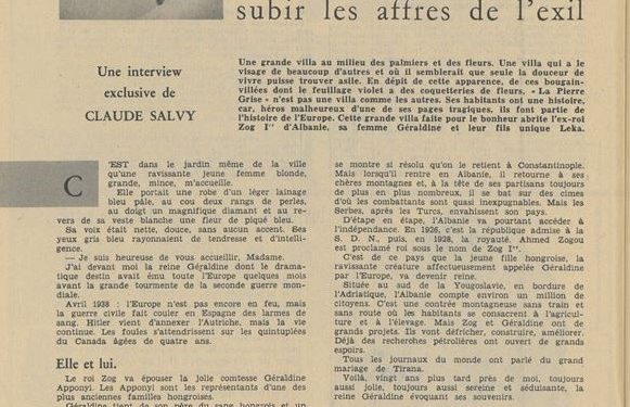 “Mbreti Zog po punon për kapitujt e fundit të kujtimeve të tij, të cilat do publikohen së shpejti dhe do të hedhin dritë mbi…”/ Intervista e panjohur e Mbretëreshës Gerlandinë, shtator 1960