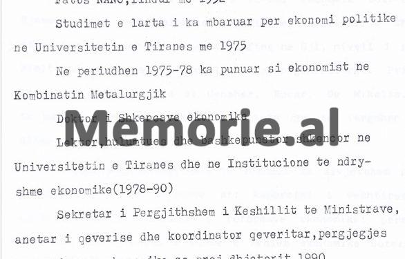 “Mospjesëmarrja e z. Nano, ose të ndonjë personaliteti tjetër të lartë shqiptar në Forumin e Davosit, do të jetë me pasoja shumë negative për…”/ Zbulohet telegrami i Misionit Shqiptar nga Gjeneva, maj ‘91