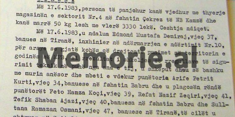 “U arrestua inxhinieri Edmond Demiraj, pasi në oborrin e Ministrisë së Brendshme, vdiqën dhe u plagosën punëtorët…”/ Zbulohet dokumenti sekret i Sigurimit, për ngjarjen e rëndë te ‘Bunk’ Art 2’, qershor ‘83