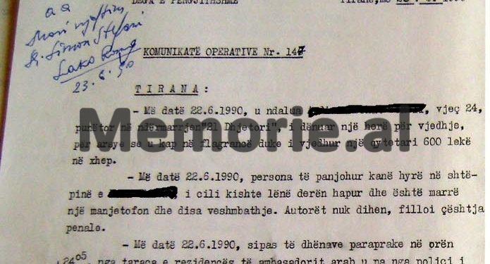 “Më 30.6.1990, ora 01.30,12 persona (3 femra), u futën në ambasadën algjeriane, duke thyer xhamat në katin e dytë, por ambasadori u tha se në Shqipëri jetohet…”/ Zbulohen dokumentet e Sigurimit, korrik ‘90