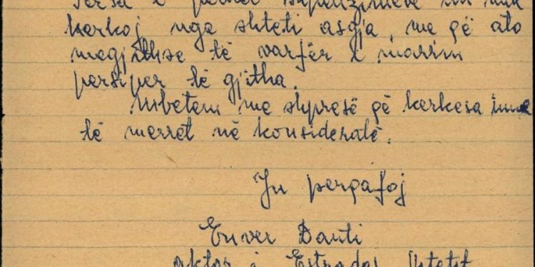 “Në 1961-in, kur ai i dërgoi letër Enver Hoxhës, që e bija e tij të lejohej për t’u kuruar në Itali, me shpenzimet e familjes, në përgjigjen që i erdhi në ’64-ën, thuhej…”/ Historia e panjohur e aktorit Enver Dauti