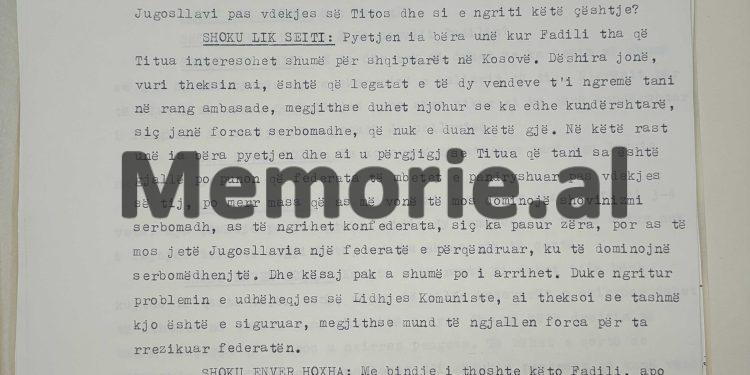 “Titua është antimarksist, por ne ju themi që, në këto konjuktura, nuk bëni keq që mbështeteni tek Titua, sepse ai ia lehtësoi vuajtjet Kosovës…”/  Zbulohet letra “Tepër sekret” e Enverit për Fadil Hoxhën shtator 1970