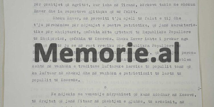 “Titua është antimarksist, por ne ju themi që, në këto konjuktura, nuk bëni keq që mbështeteni tek Titua, sepse ai ia lehtësoi vuajtjet Kosovës…”/  Zbulohet letra “Tepër sekret” e Enverit për Fadil Hoxhën shtator 1970