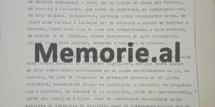 “Titua është antimarksist, por ne ju themi që, në këto konjuktura, nuk bëni keq që mbështeteni tek Titua, sepse ai ia lehtësoi vuajtjet Kosovës…”/ Zbulohet letra “Tepër sekret” e Enverit për Fadil Hoxhën shtator 1970